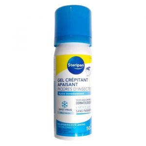 Gel Crépitant Apaisant Piqûres dInsectes - Steripan - Effet Frais - à Partir de 3 ans - Rafraîchit et Apaise - 50 ml