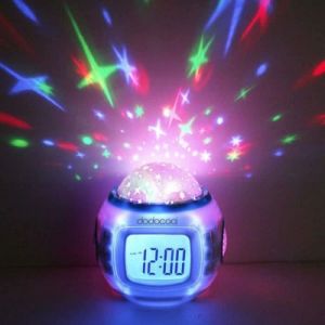 BW Projecteur Radio R&eacute;veil &Eacute;toile Led Lcd Alarm Musique Thermom&egrave;tre Pr Cateau No&euml;l Ciel &Eacute;toil&eacute; Led Reveil Pour...... - BWVSO827A1231