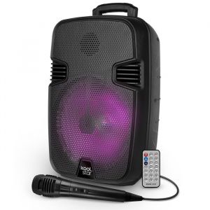 Enceinte DJ Mobile sur batterie KoolStar STARLED08 100W Boomers 20cm à LED RVB USB Bluetooth Microphone et télécommande