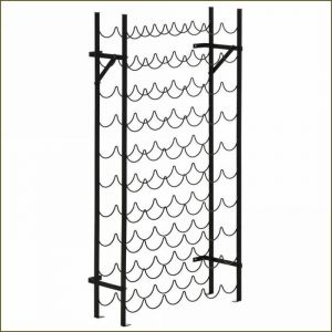 Rack &agrave; Vin - HOMCOM - Montable sur Mur en M&eacute;tal pour 60 Bouteilles - Noir