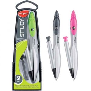 Coffret compas - Maped - Study - 2 pièces - 05 mm - Couleurs assorties