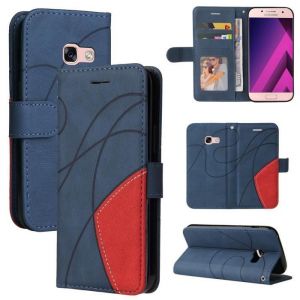 Etui Samsung Galaxy A3 2017 A320 Portefeuille Pochette Housse pour Samsung Galaxy A3 2017 A320 Protection Housse Bleu