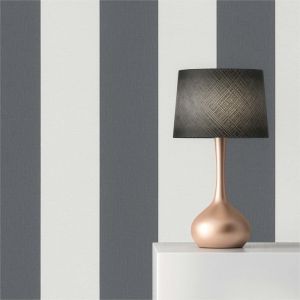 Papier Peint Rayures Romeo M1-No.12 Gris Blanc Papier peint rayures Classique