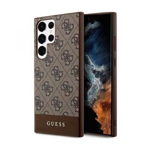 Coque de téléphone - Guess - Samsung Galaxy S24 Ultra - Marron - Protection chocs - Texture saffiano