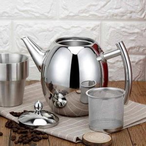 Cafeti&egrave;re - LECHEO - DUO - Bouilloire en acier inoxydable - Capacit&eacute; 1L - Design tendance