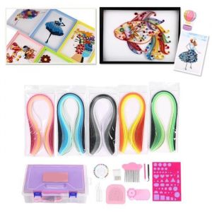 SURENHAP Outil Quilling 15pcs / set Quilling Tool Set Template Board Pen Kit Set pour Paper Quilling Craft bricolage consommable