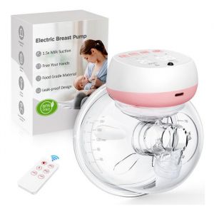 Tire-lait &Eacute;lectrique - Portable et Facile &agrave; Utiliser - 1 Bouton de Contr&ocirc;le - Tirage du lait sans douleur - Rose