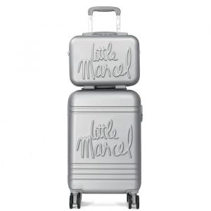 Lot valise cabine 55cm plus un vanity rigide  - Argent - LM10712