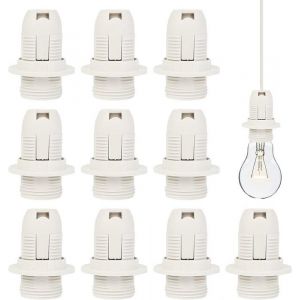E14 Douille de Lampe 10 Pcs E14 Douille d’Ampoule en Plastique 250V 2A Douille de Lampe Vintage Adaptateur de Douille E14Blanche
