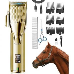 Tondeuse Sans Fil pour Chevaux Professionnelle&Eacute;lectrique Rechargeable Toilettage Pour Chevaux Poil Long Epais Avec Moteur Puissant
