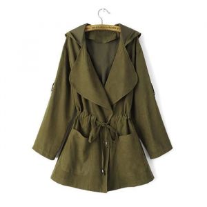 Veste DAutomne &Agrave; Manches Longues &Agrave; Capuche Pour Femme Veste Ample  Taille &Eacute;lastique Poches Kimono V&ecirc;tements DExt&eacute;rieur