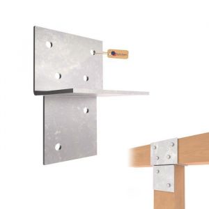 GeZu Impex Pi&egrave;ce de Connexion en T Bois 71x71mm Galvanis&eacute;e &agrave; Chaud Support de Connexion Murale et de Poteau pour Structures en Bois