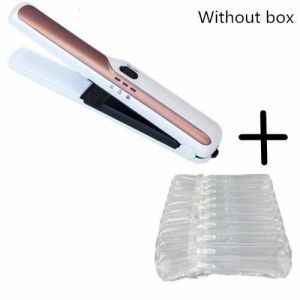 Fer à lisser sans fil 2 en 1 Mini fer à lisser de voyage pour cheveux bigoudi et lisseur USB Portable White no box -THJR4488