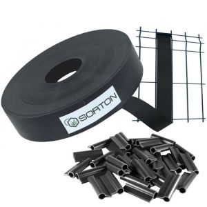 Kit Lamelle Occultante PVC Rouleau Occultant Brise Vue Cache Cloture En Panneau Grillage Rigide Pour Jardin 46MM x 70M CLIPS
