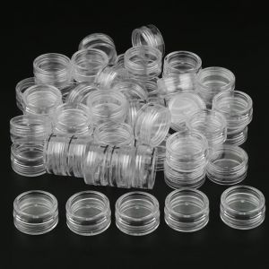 100x  3g Pot Vide Cosmétique en Plastique Récipient Cosmétique pour Stockage avec Couvercle de Rangement Crèmes Onguents Toners