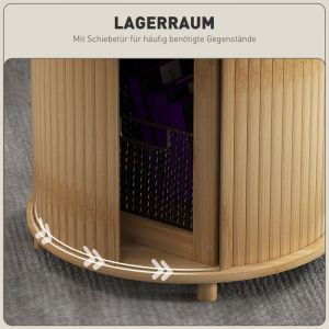 table basse table de salon en bambou avec rangement dissimul&eacute; et portes coulissantes table dappoint ronde de style