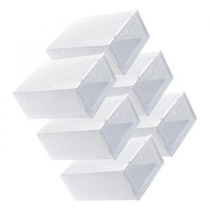Bo&icirc;te de rangement pour chaussures - SALUTUYA - 6 pi&egrave;ces - Empilable - Plastique - 33x23x13 cm