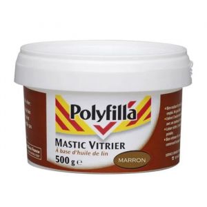 Mastic d&eacute;tanch&eacute;it&eacute; - POLYFILLA - 500 g - Marron - Peut &ecirc;tre peint - R&eacute;sistant aux fissures