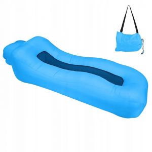 Hamac Gonflable Portatif Pliable avec Un Petit Sac Air Sofa Imperméable Portable Canapé Gonflable Bleu clair - couleur unie
