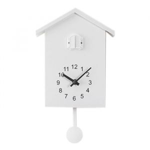 blanche - Horloge murale à Quartz en plastique moderne 3 couleurs Design de coucou doiseau minuterie hor