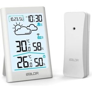 STATION METEO - BAROMETRE Station Météo sans fil BALDR B0341 - Horloge HD Écran 20s Rétro-éclairage - Distance de 80m