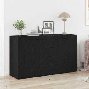 Noir Buffet de rangement - Vitrine bahut - armoire console Pour cuisine Ch&ecirc;ne noir 120 x 36 x 69cm - Bois ding&eacute;nierie 5487760