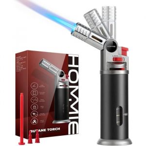 Hommie Chalumeau de Cuisine Professionnel Chalumeau avec Verrouillage de Sécurité pour Crème Brulée Cuisson Barbecue Soudure
