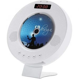 Lecteur CD Portable avec Bluetooth Montage Mural HD Lecteur DVD Accueil Lecteur DVD Repeat Apprendre Machine White 22cm A395