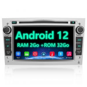 AWESAFE Autoradio Android 12 pour Opel Voiture 7 Pouces unité de tête stéréo Voiture 2 Din GPS Navigateur Argent