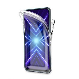 Coque silicone gel fine 360 integrale (avant et arriere) pour Honor 9 X 6.59 + verre trempe - TRANSPARENT - Yuan Yuan