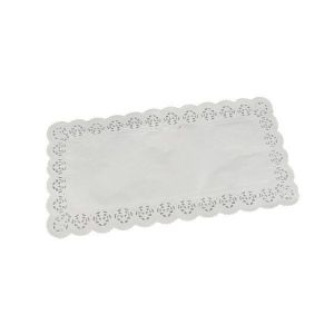 Dentelle papier rectangulaire 40 cm x 20 cm blanc