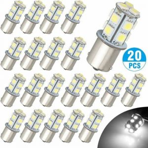 Lot de 20 ampoules LED blanches 12 V 1156 1141 1003 13-SMD pour éclairage intérieur de voiture camping-car camping-car