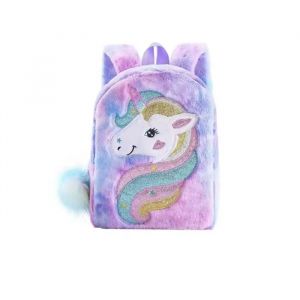 Sac &agrave; Dos Licorne Fille Violet Peluche 27 cm &ndash; Cartable Maternelle Doux Paillet&eacute; Arc-en-Ciel &ndash; Sac Enfant L&eacute;ger
