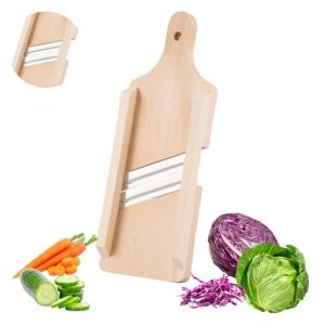 Râpe Mandoline a Choux en Bois avec 2 Lames en Acier  Râpe de cuisine pour couper les légumes 36 cm