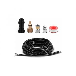 15M Kit Tuyau D&eacute;boucheur Flexible Haute Pression avec Adaptateur Convient pour K&auml;rcher K2 K3 K4 K5 K6 K7