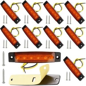 10Pcs Feux de Gabarit Lat&eacute;raux LED12V 24V Feux de Gabarit LED Arri&egrave;re Avant Indicateur Feux de Gabarit Lat&eacute;raux (Jaune)