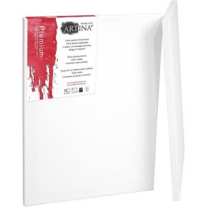 Artina Lot de 2 Toile &agrave; peindre 60 x 80 cm 380g/m&sup2; Premium - Appr&ecirc;t&eacute;e 3 fois - Ch&acirc;ssis entoil&eacute; - Qualit&eacute; fine