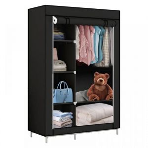 MIPAN Penderie Souple Armoire &agrave; V&ecirc;tements pour Chambre Couloir Dressing noir