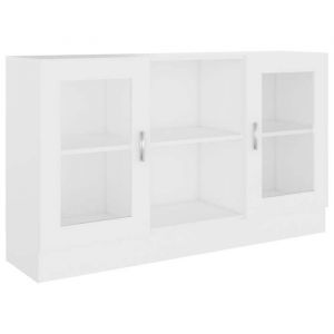 CLOUD Meuble de rangementCommode Armoire Armoire à vitrine Blanc 120x305x70 cm Bois dingénierie CHYNEW1926370