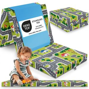 ELONEO Matelas Pliable 70x190x9 cm lit d’appoint H2 pour adulte/enfant housse amovible idéal voyage camping sol rue de jeu