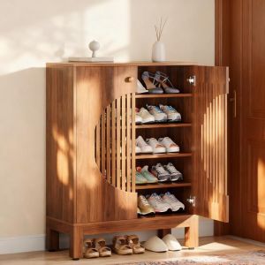 Meuble &agrave; Chaussures avec 2 Portes 73 x 35 x 101 cm 6 Niveaux pour 20 Paires pour entr&eacute;e Couloir Salon Marron