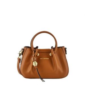 Sac porté main - Ted Lapidus - AU8923 - Couleur Camel (gold) - Toile enduite - 26x17x9 cm