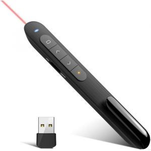 Pointeur laser de pr&eacute;sentation  pour t&eacute;l&eacute;commande Powerpoint t&eacute;l&eacute;commande de pr&eacute;sentation sans fil 24 GHz (noir)