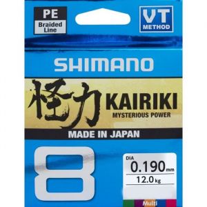 Shimano Kairiki 8 - Multicolor 300 M 0.23 mm - 300 m Tresse de Pêche Ligne Multibrins PE Dyneema Bobine Spinning Carpe Mer