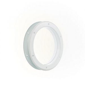 Hublot de porte m&eacute;tal rond blanc &Oslash;26cm