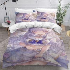Housse De Couette 200X200Cm Manga Japonais 3D Imprim&eacute;e Housse De Couette Avec Fermeture &Eacute;clair Style Kawaii Parure De Lit En[q45748]