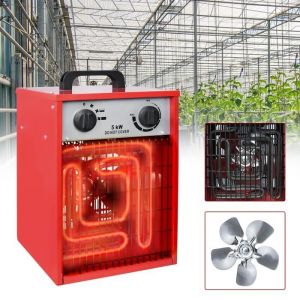 XMTECH Chauffage Radiateur soufflant électrique 5000W 400V avec 3 niveaux de chauffage et protection contre les surcharges