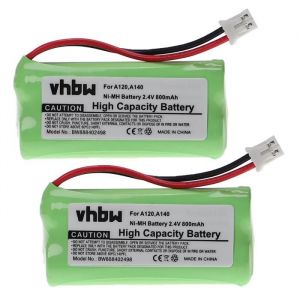 vhbw 2x Batteries compatible avec Siemens Gigaset A26 A245 A245 blanc A245 DUO A260 A260 DUO téléphone fixe sans fil (800mAh