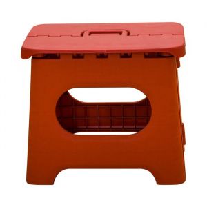 OMABETA Escabeau Marchepied pliant Portable solide peu encombrant repose-pieds en plastique pour meuble tabouret Rouge vintage