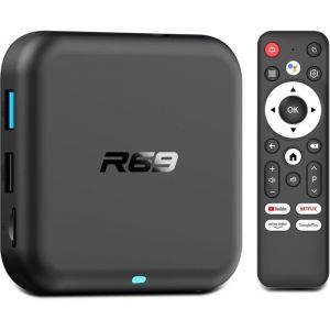 Android 14.0 TV BoxR69 Android Box 2GB RAM 32GB ROM RK3518 Quad-Core Arm Cortex-A53 Mali-450Android TV Box Support 2.4/5.0GHz